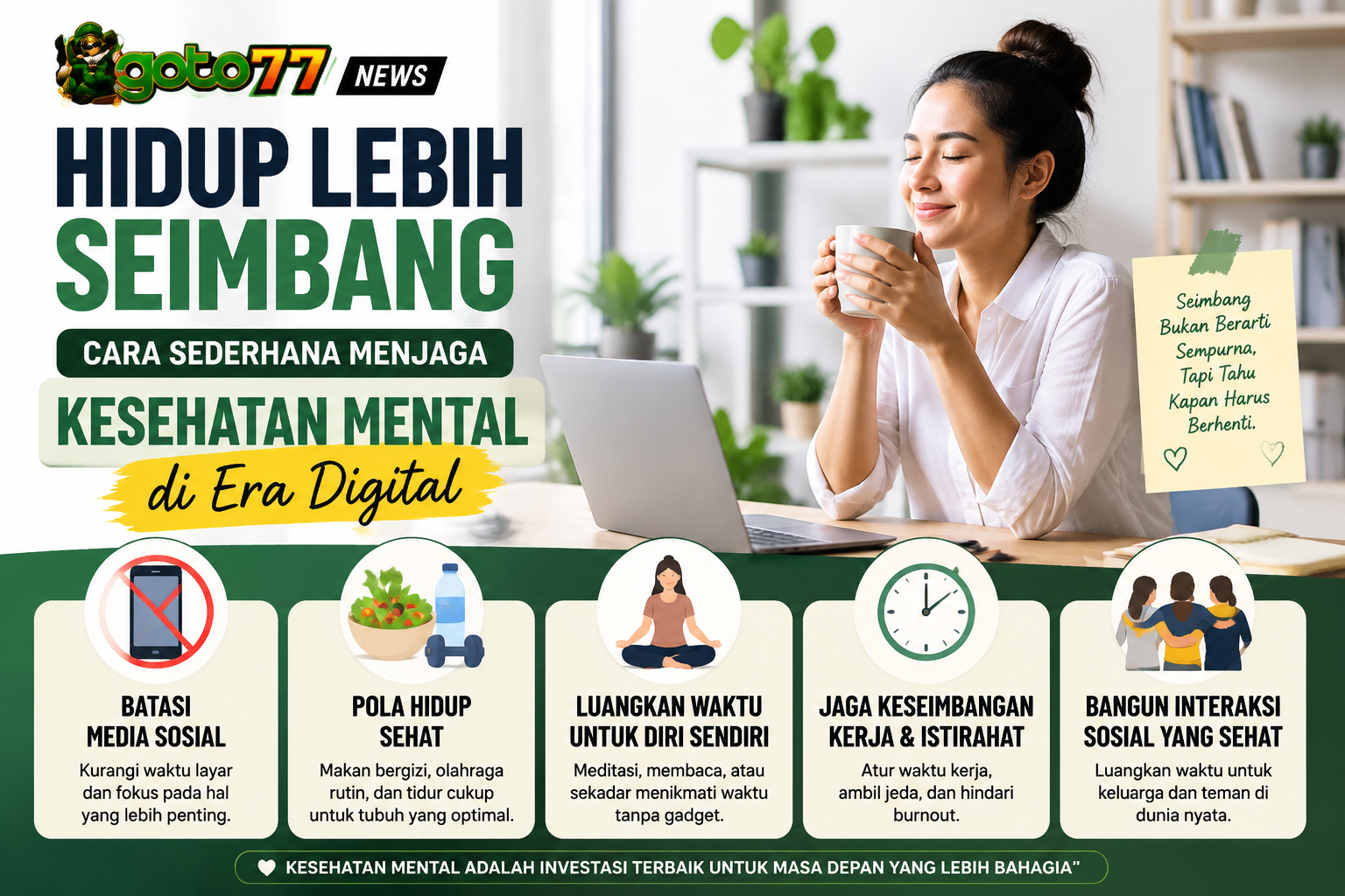 Lifestyle sehat era digital menjaga kesehatan mental dan keseimbangan hidup dengan cara sederhana